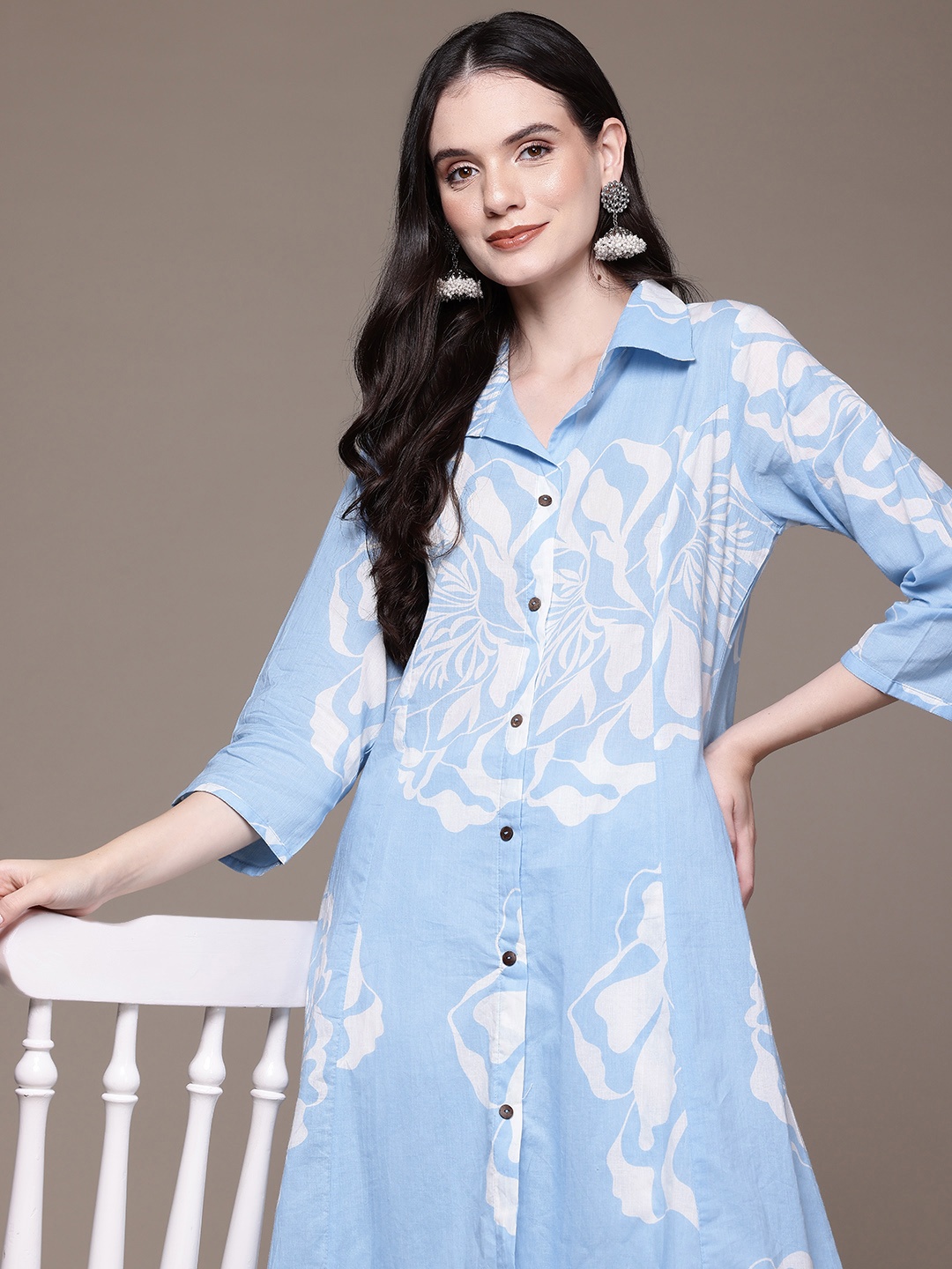 Readiprint Fashions Floral Printed Pure Cotton Co-Ords, Blue