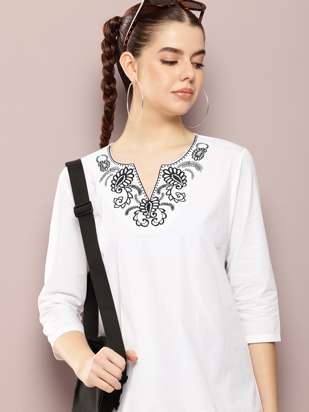 

Kook N Keech Embroidered Pure Cotton Top, White