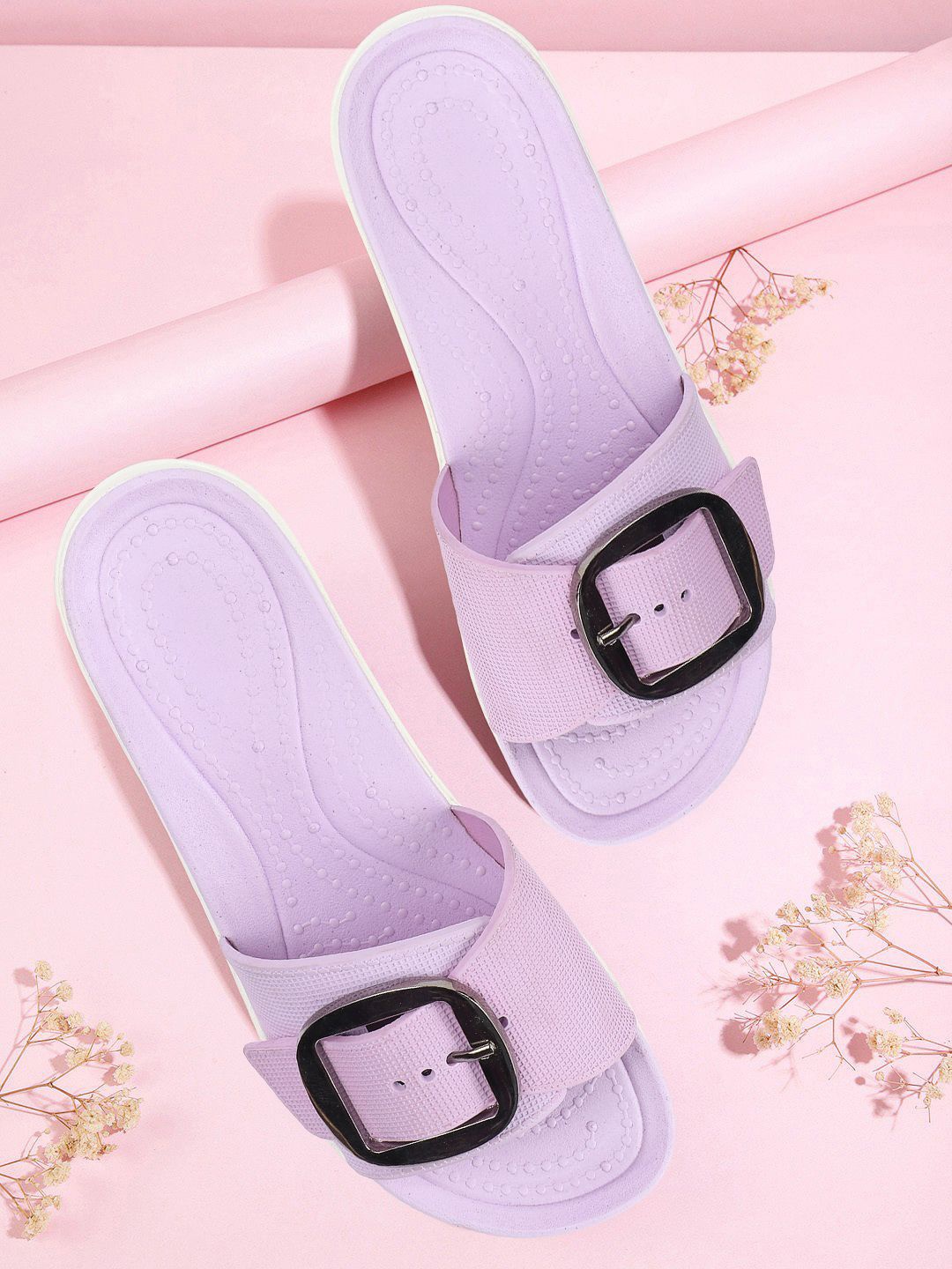 

JUMPLITE Open Toe Open Back Platform Heel Sandal, Purple
