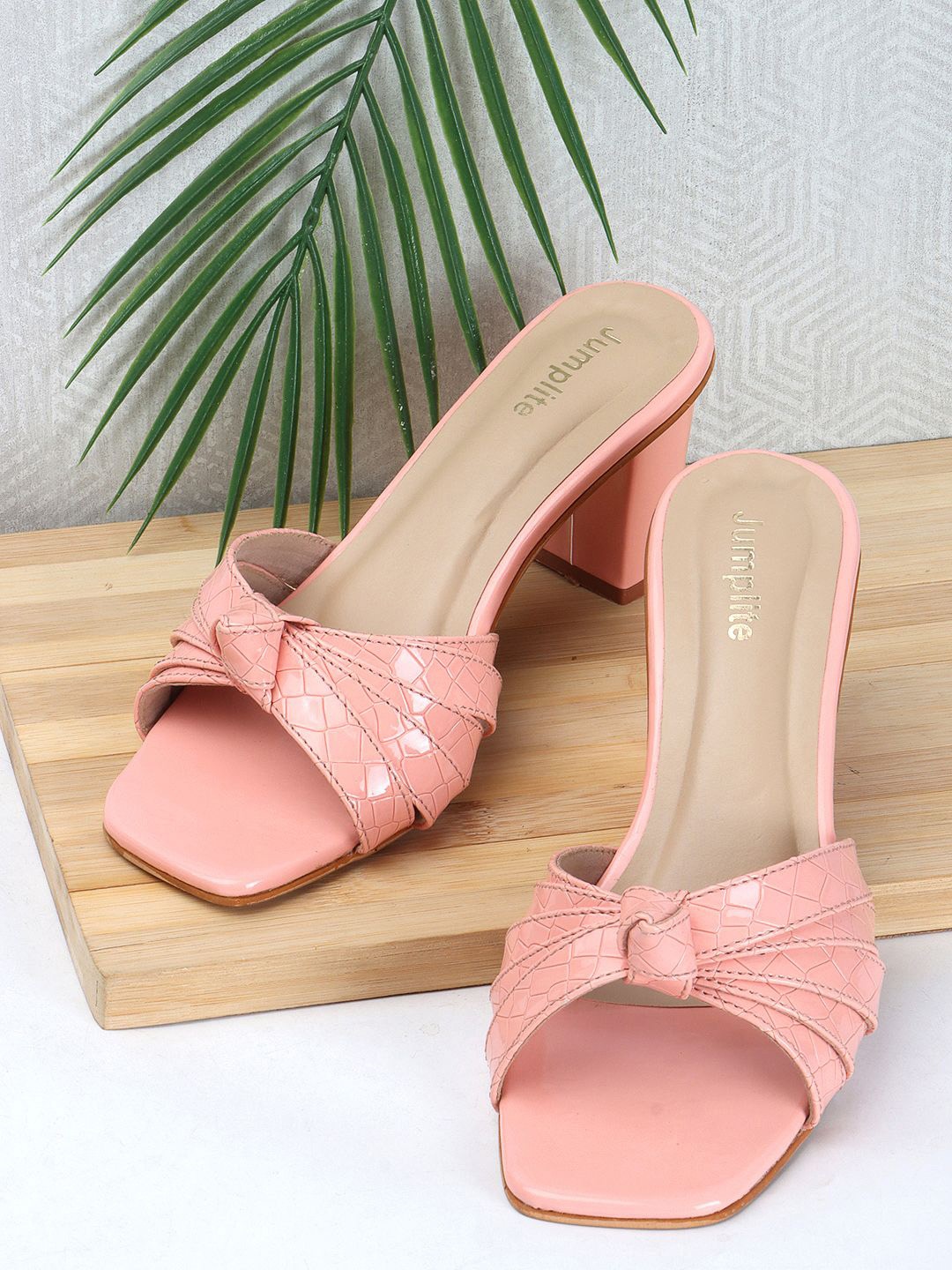 

JUMPLITE Women Open Toe Block Sandals, Pink