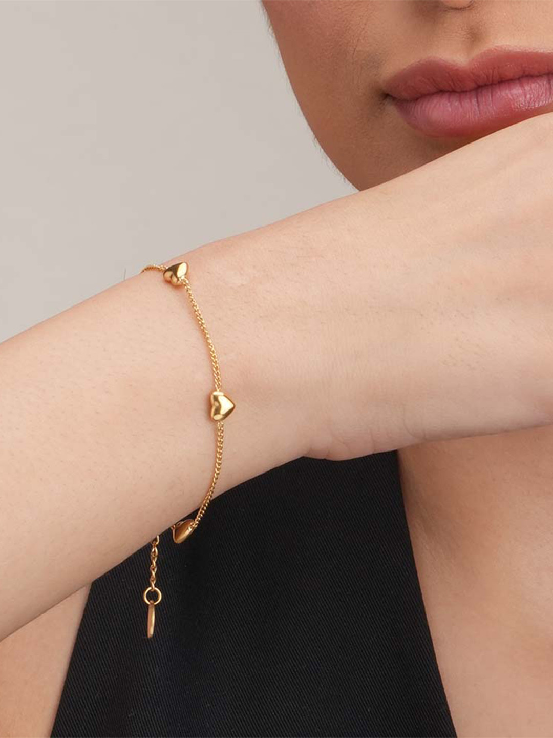 

PALMONAS Lunar Heart 18K Gold-Plated Stainless Steel Wraparound Bracelet