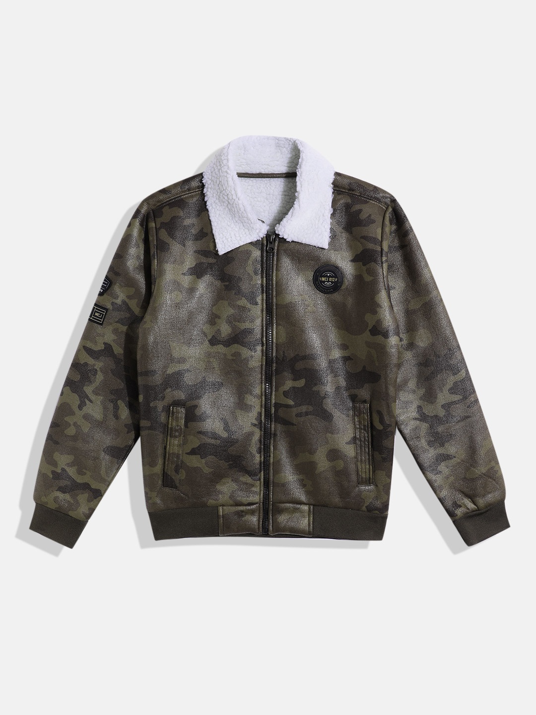 

Monte Carlo Boys Camouflage Bomber Jacket, Olive