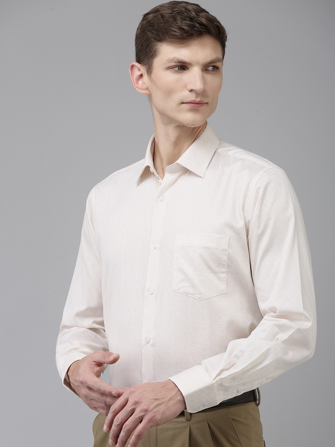 

Van Heusen Custom Fit Floral Pure Cotton Formal Shirt, White