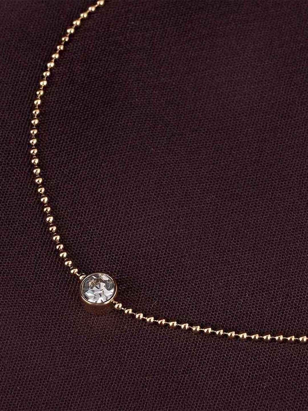 

PALMONAS Solitary Spark Gold-Plated Cubic Zirconia Studded Wraparound Bracelet