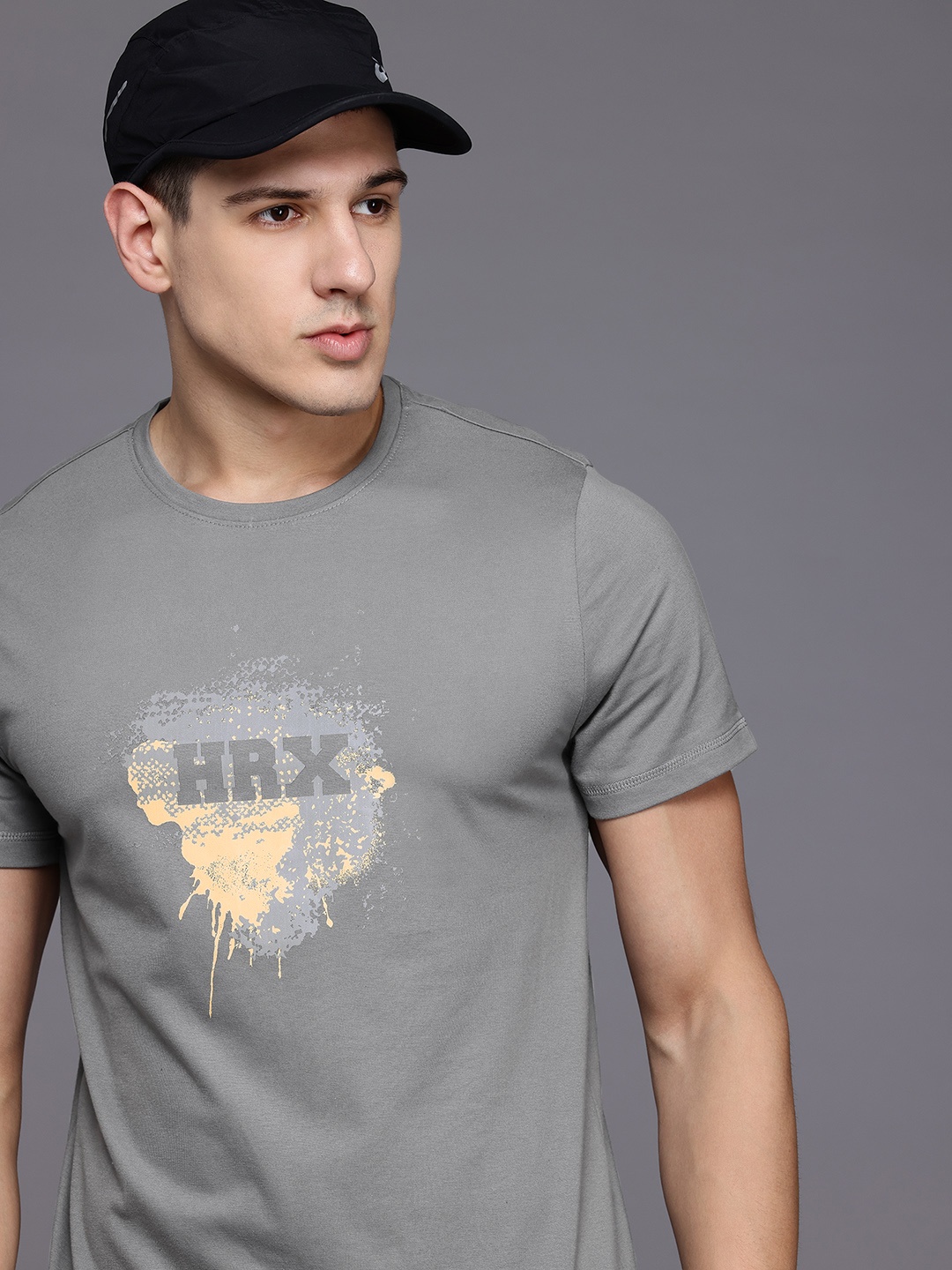 

HRX by Hrithik Roshan Men Lifestyle Brand Logo Printed T-shirt, Grey