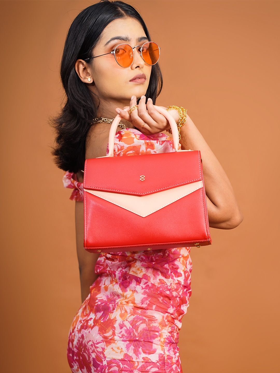 

HORRA Textured PU Shopper Satchel, Red