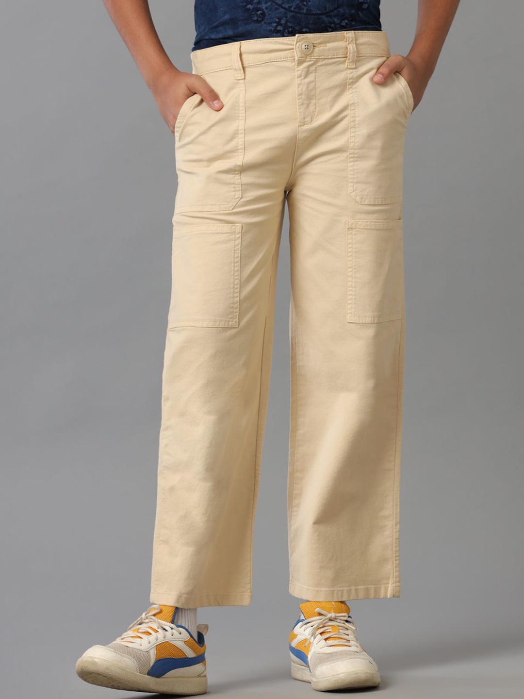 

UNDER FOURTEEN ONLY Girls Flared Cargo Styles Culottes Trousers, Beige