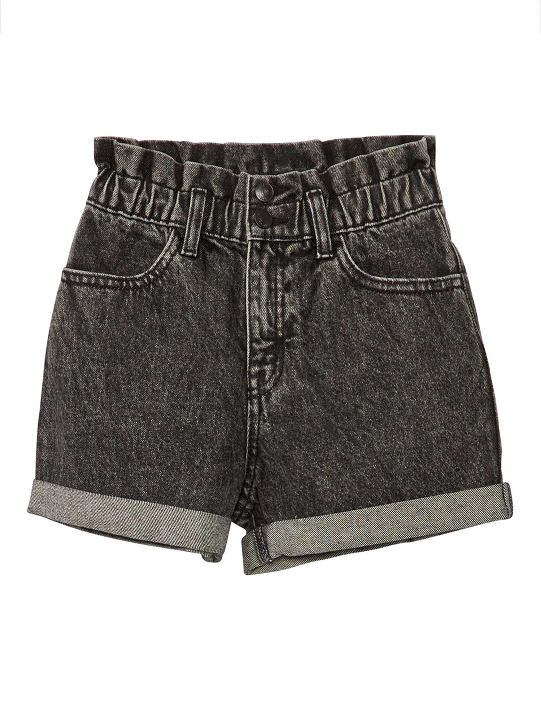 

KIABI Girls Denim Regular Fit Shorts, Black