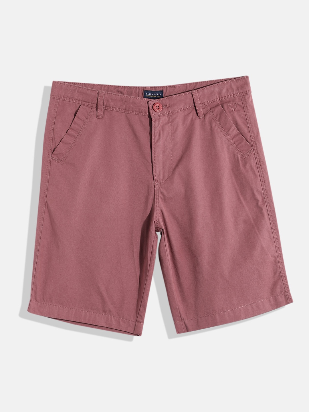 

Allen Solly Junior Boys High-Rise Pure Cotton Shorts, Rose