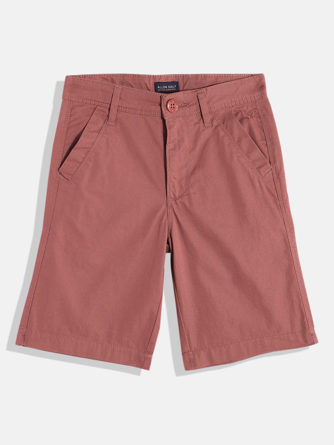 

Allen Solly Junior Boys High-Rise Pure Cotton Shorts, Maroon