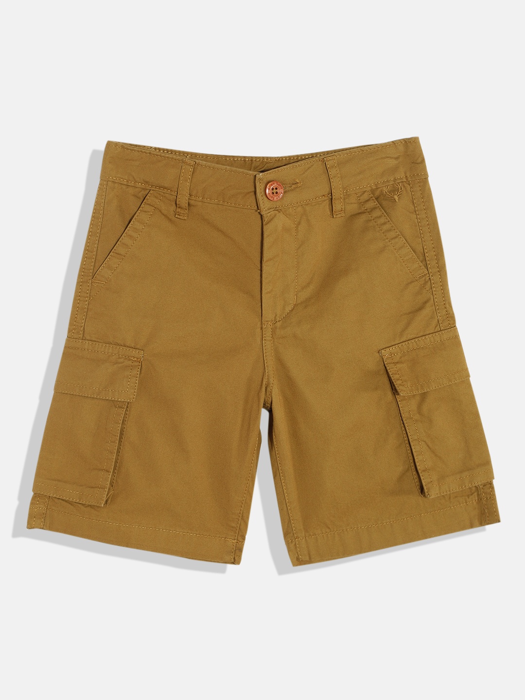 

Allen Solly Junior Boys High-Rise Pure Cotton Cargo Shorts, Khaki