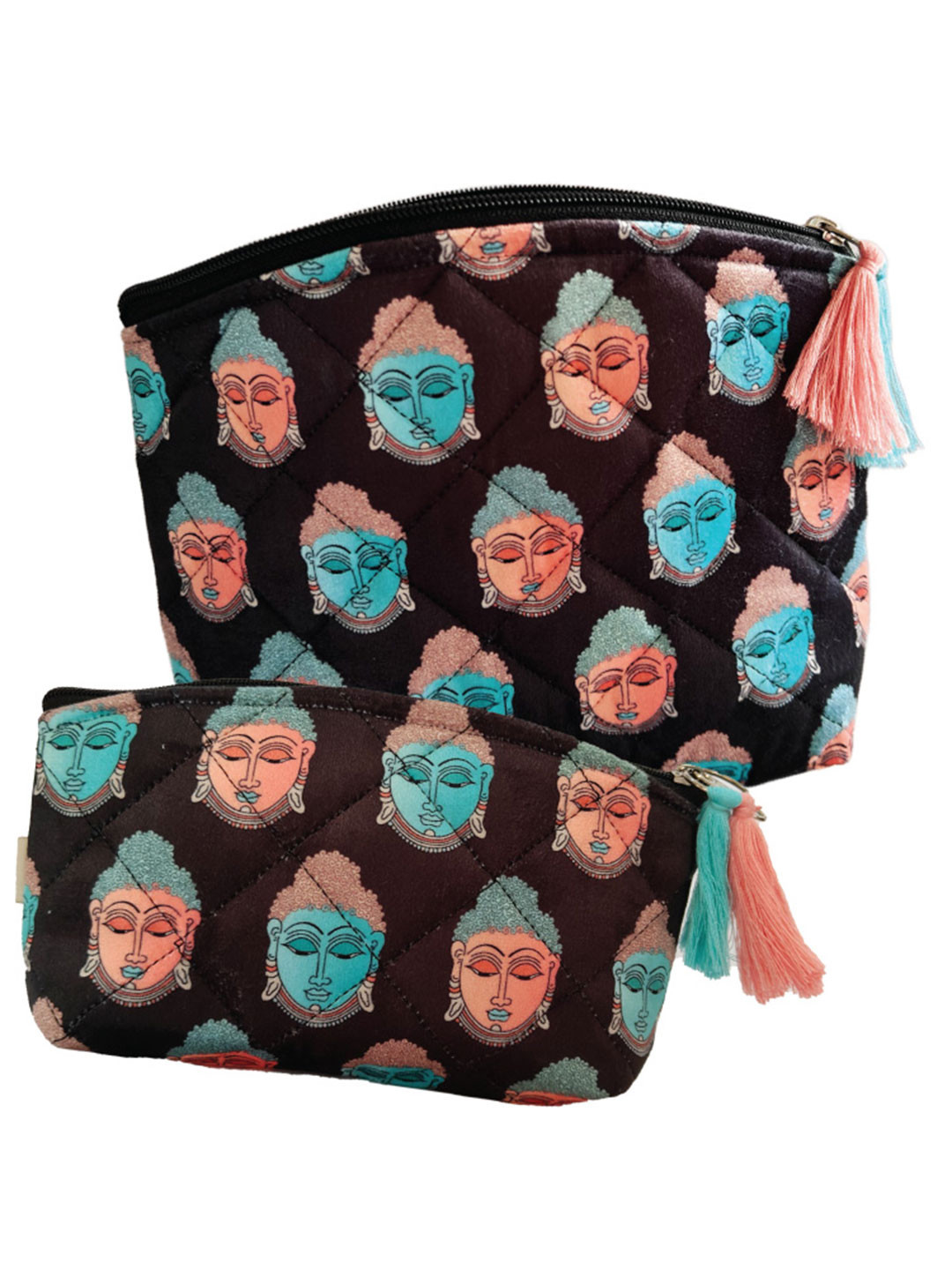 

MAATIR DESIGNS India Brown & Pink 2 Pieces Printed Multi Purpose Pouches