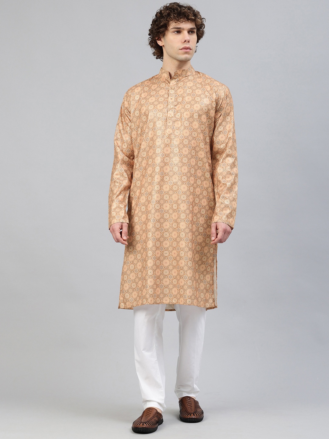 

Majestic Man Men Ethnic Motifs Printed Kurta, Gold