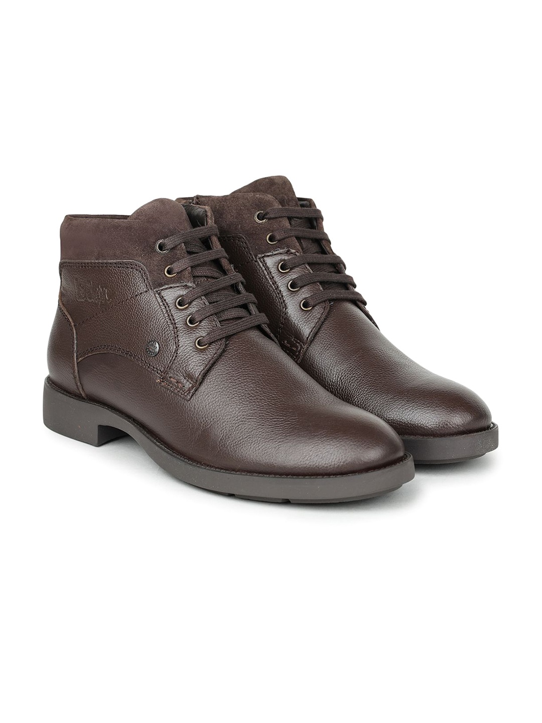 

Lee Cooper Men Leather Block Heel Lace-Ups Regular Boots, Brown