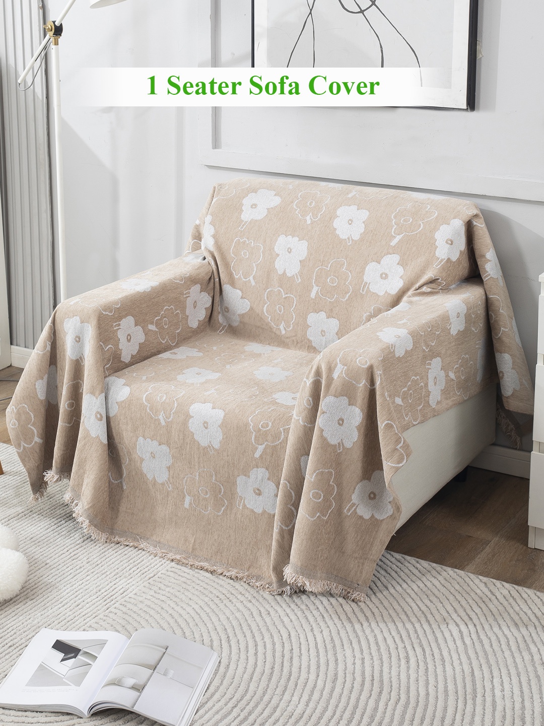 

HOKIPO Beige & White Geometric Printed 1 Seater Throws Blanket
