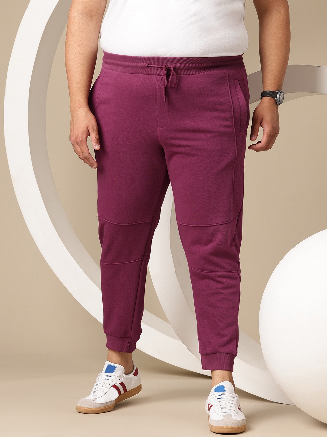 

Sztori Men Plus Size Terry Joggers, Magenta