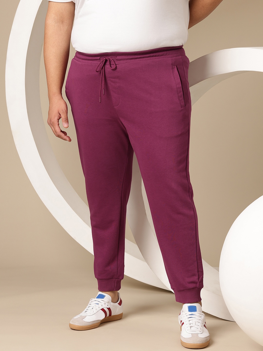 

Sztori Men Plus Size Terry Joggers, Magenta
