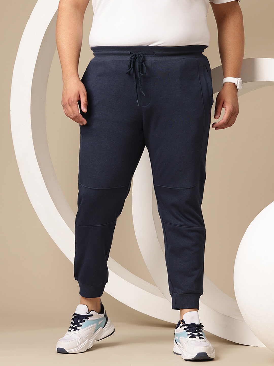 

Sztori Men Plus Size Solid Joggers, Navy blue