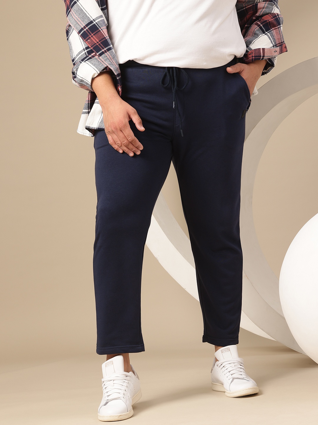 

Sztori Men Plus Size Cropped Track Pants, Navy blue