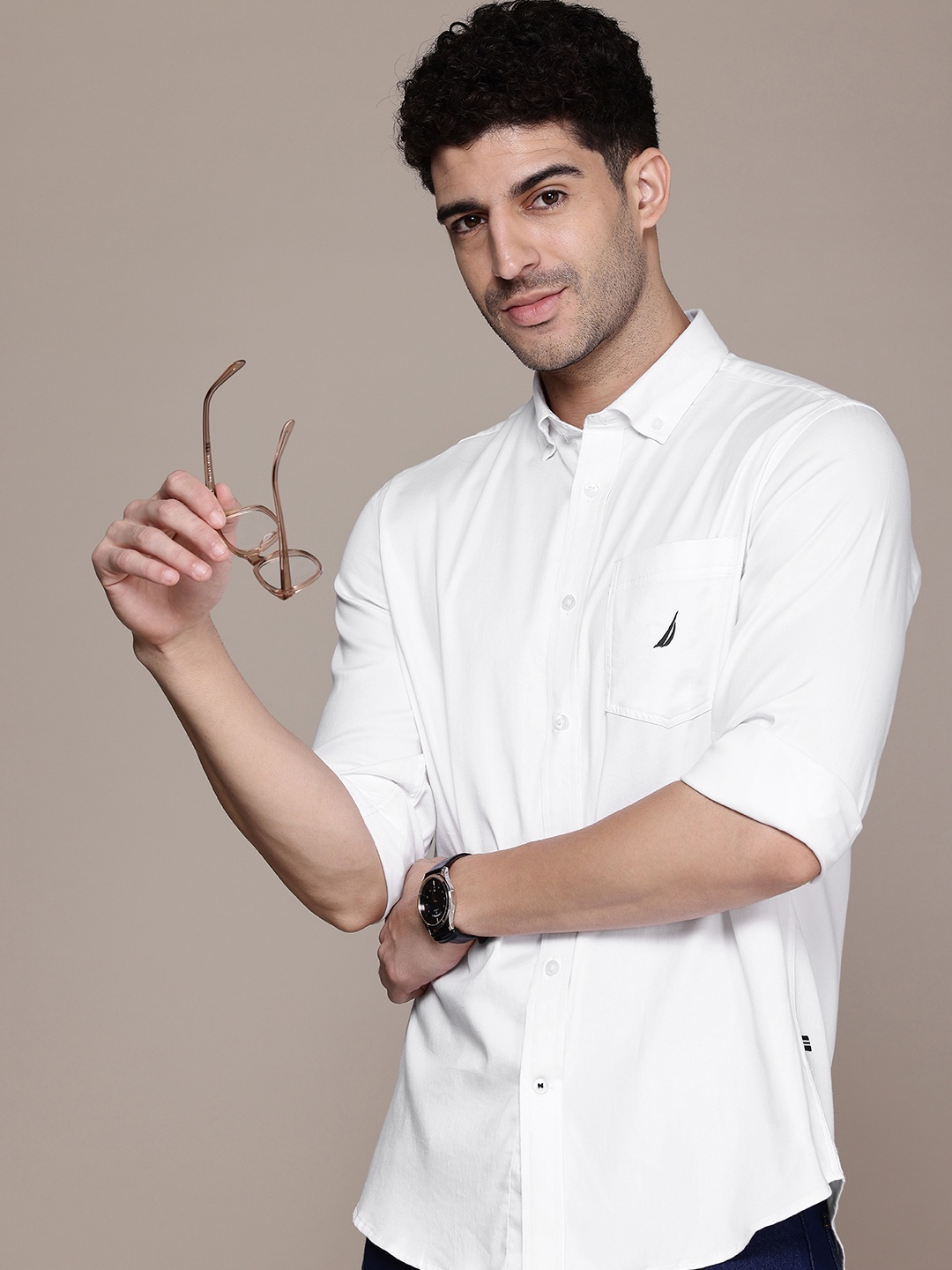 

Nautica Pure Cotton Classic Fit Wrinkle Resistant Casual Shirt, White