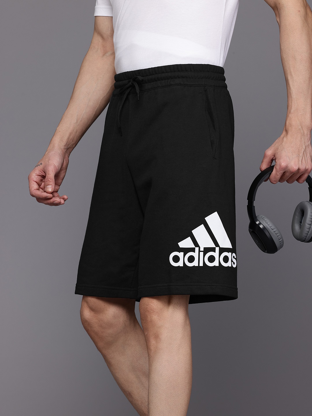 

ADIDAS Men Brand Logo Printed Mh Bosshortft Sports Shorts, Black