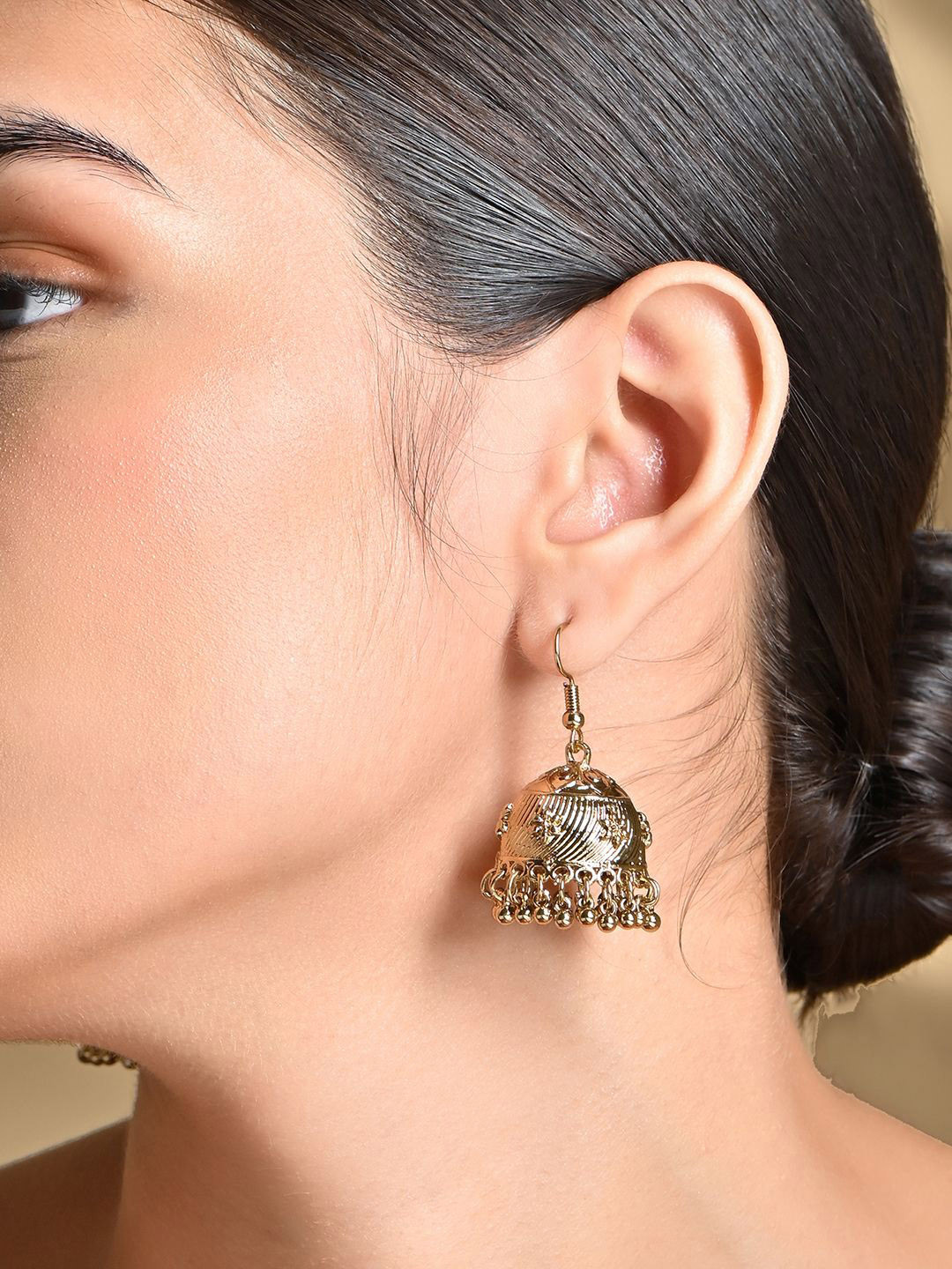 

Fida Gold Plated Dome Shaped Jhumkhas