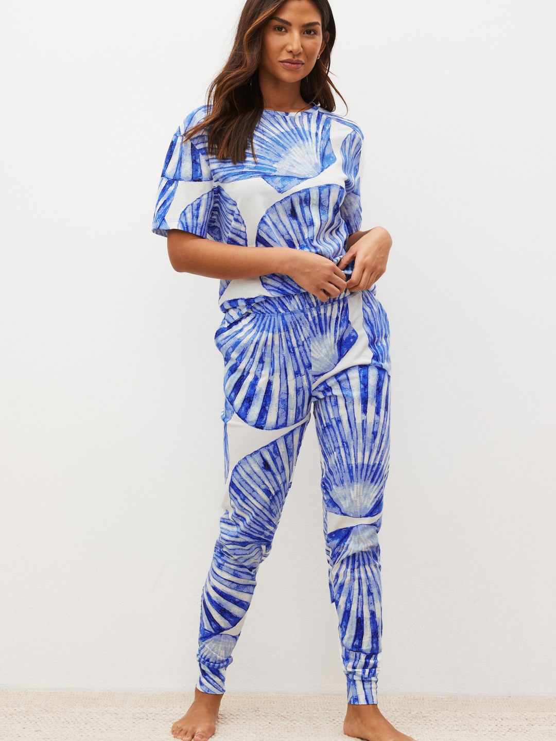

NEXT Pure Cotton Printed Night suit, Blue