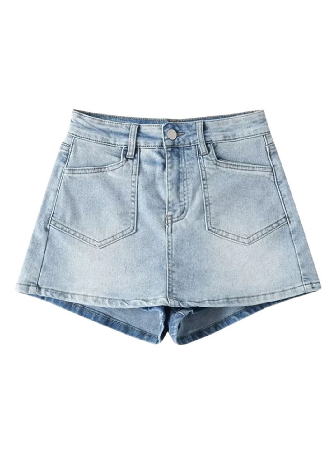 

LULU & SKY Women High-Rise Denim Shorts Technology, Blue