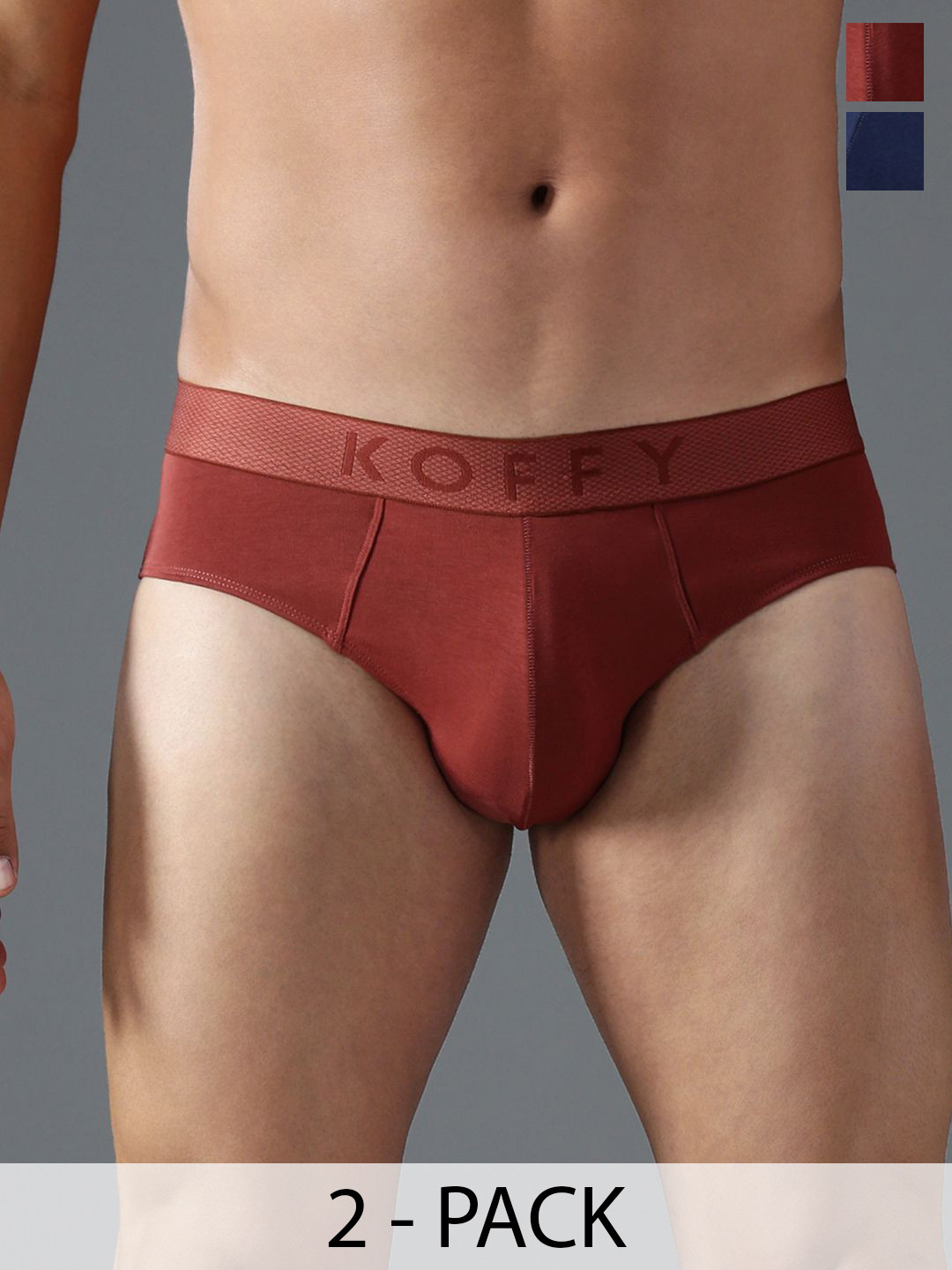 

KOFFY Pack Of 2 Low-Rise Bikini Briefs KOFFY_KI43_NB_RST_2PC, Navy blue