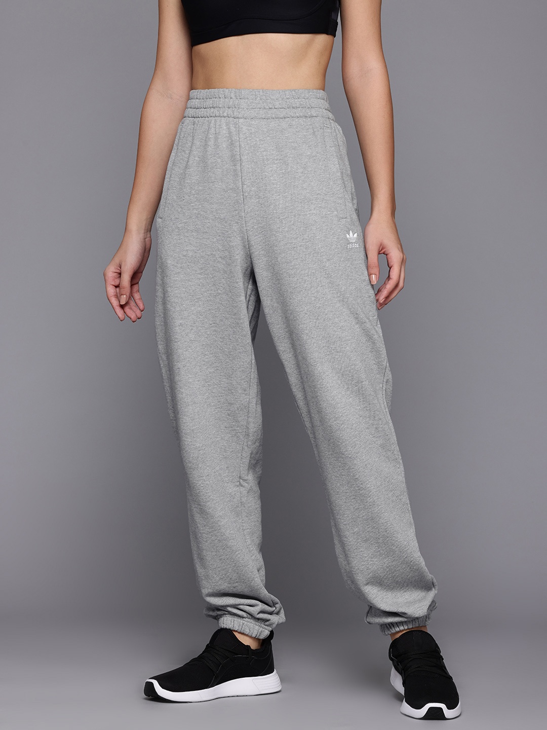 

ADIDAS Originals Women Pure Cotton Casual Relaxed Fit Joggers, Grey