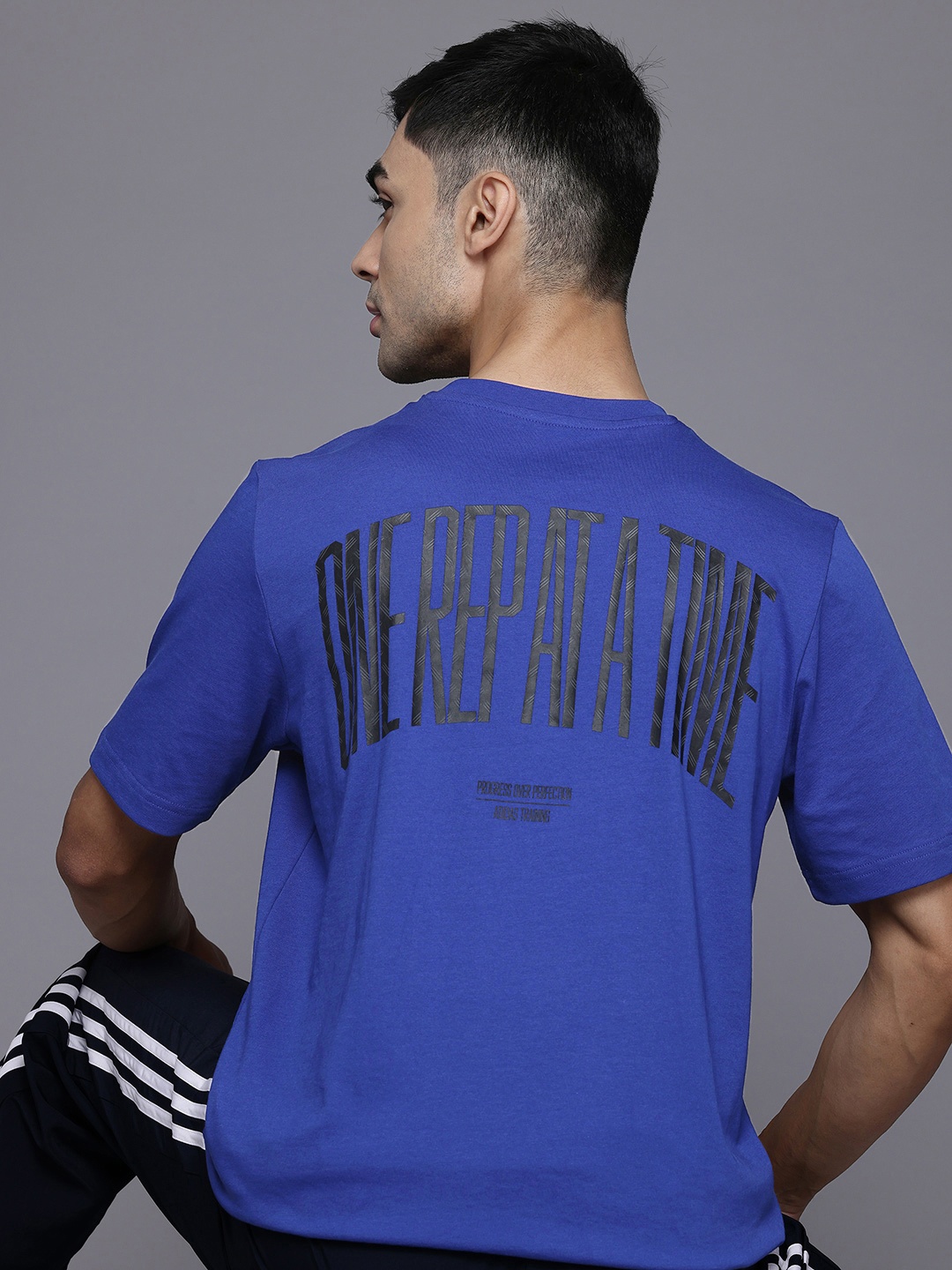 

ADIDAS Typography Print Str G Training T-shirt, Blue