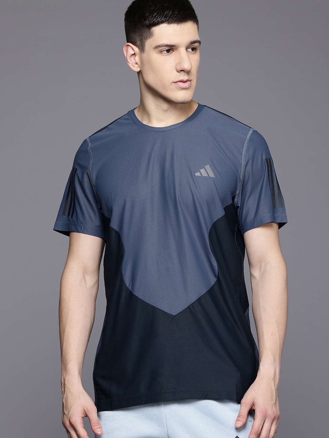 

ADIDAS Colourblocked Aeroready Running Own The Run T-shirt, Blue