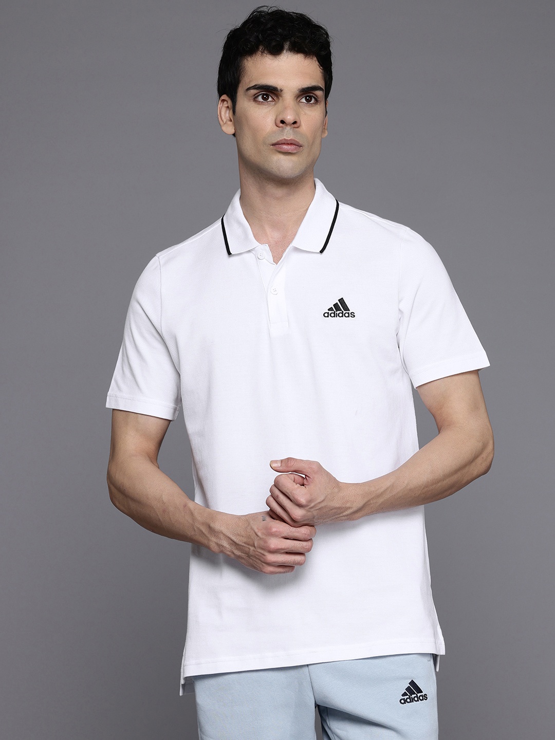 

ADIDAS M SL Pique Cotton Polo T-shirt, White