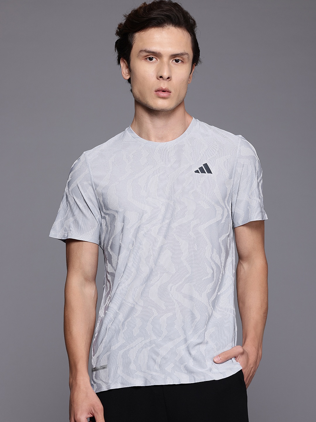 

ADIDAS Ultimate Engineered Self-Design Running T-Shirt, Grey