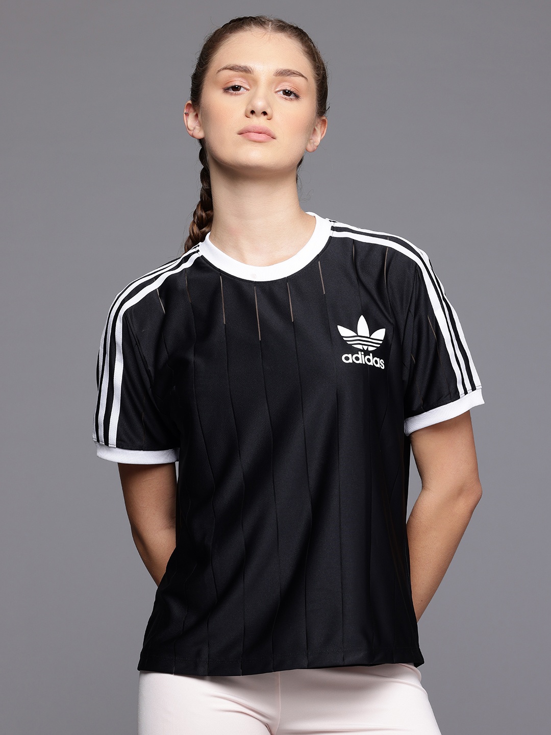 

ADIDAS Originals 3-Stripes Pinstripe T-Shirt, Black