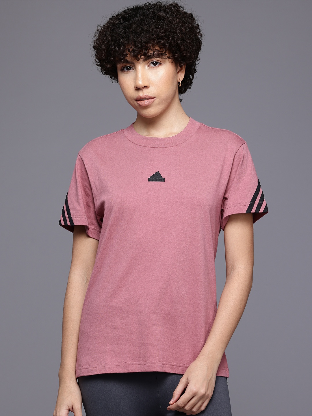 

ADIDAS Short Sleeves Regular Fit T-Shirt, Mauve