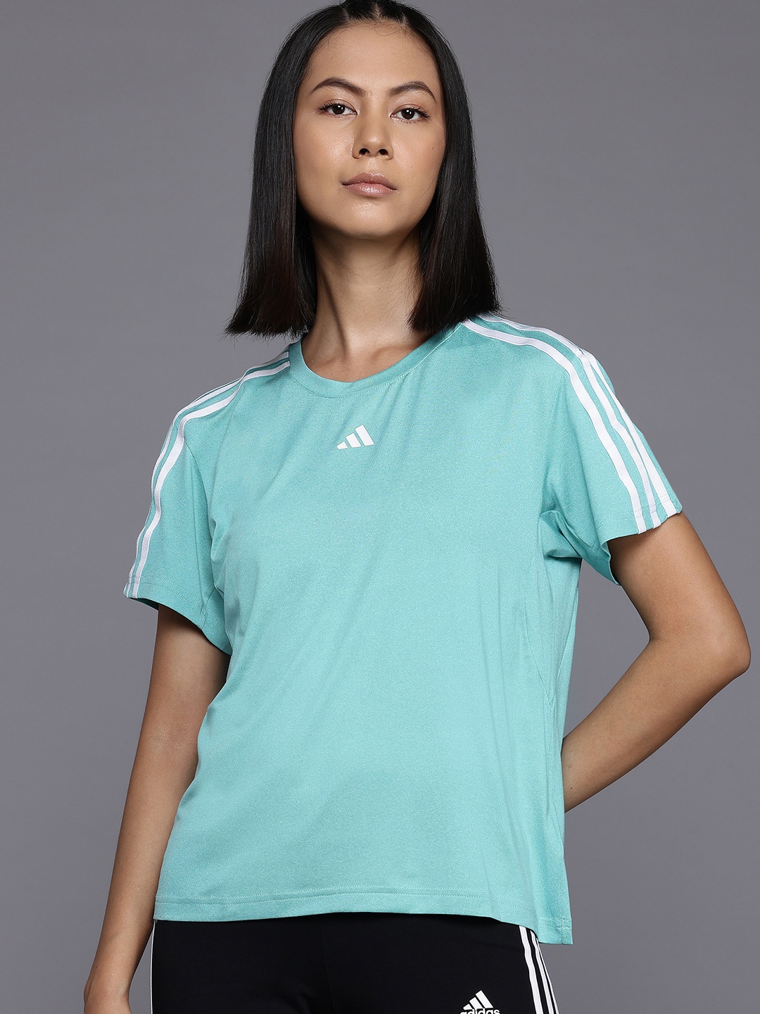 

ADIDAS Aeroready Striped Detail Training T-Shirt, Blue