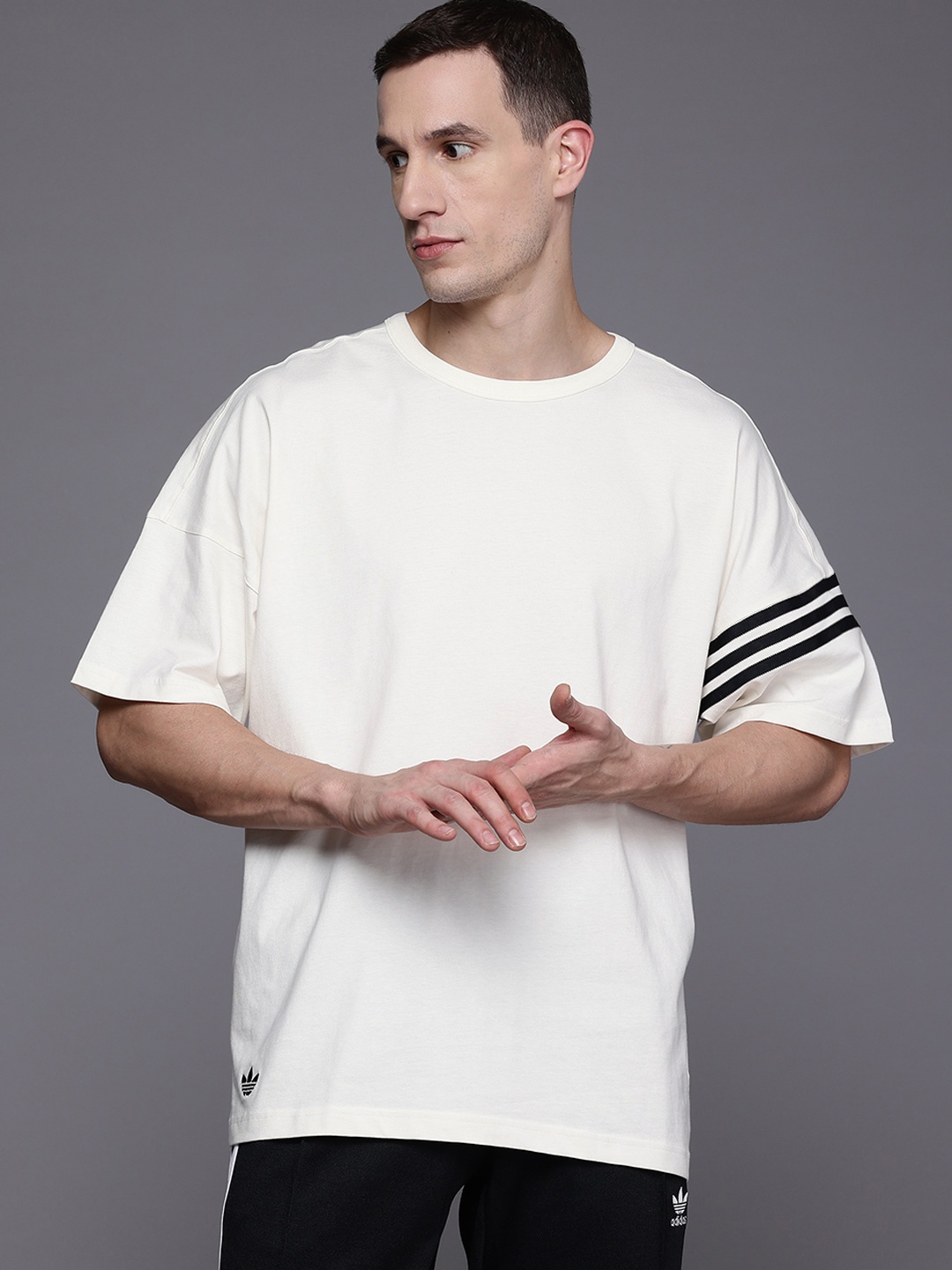 

ADIDAS Originals Neuclassics 3-Striped Pure Cotton Oversized T-shirt, White