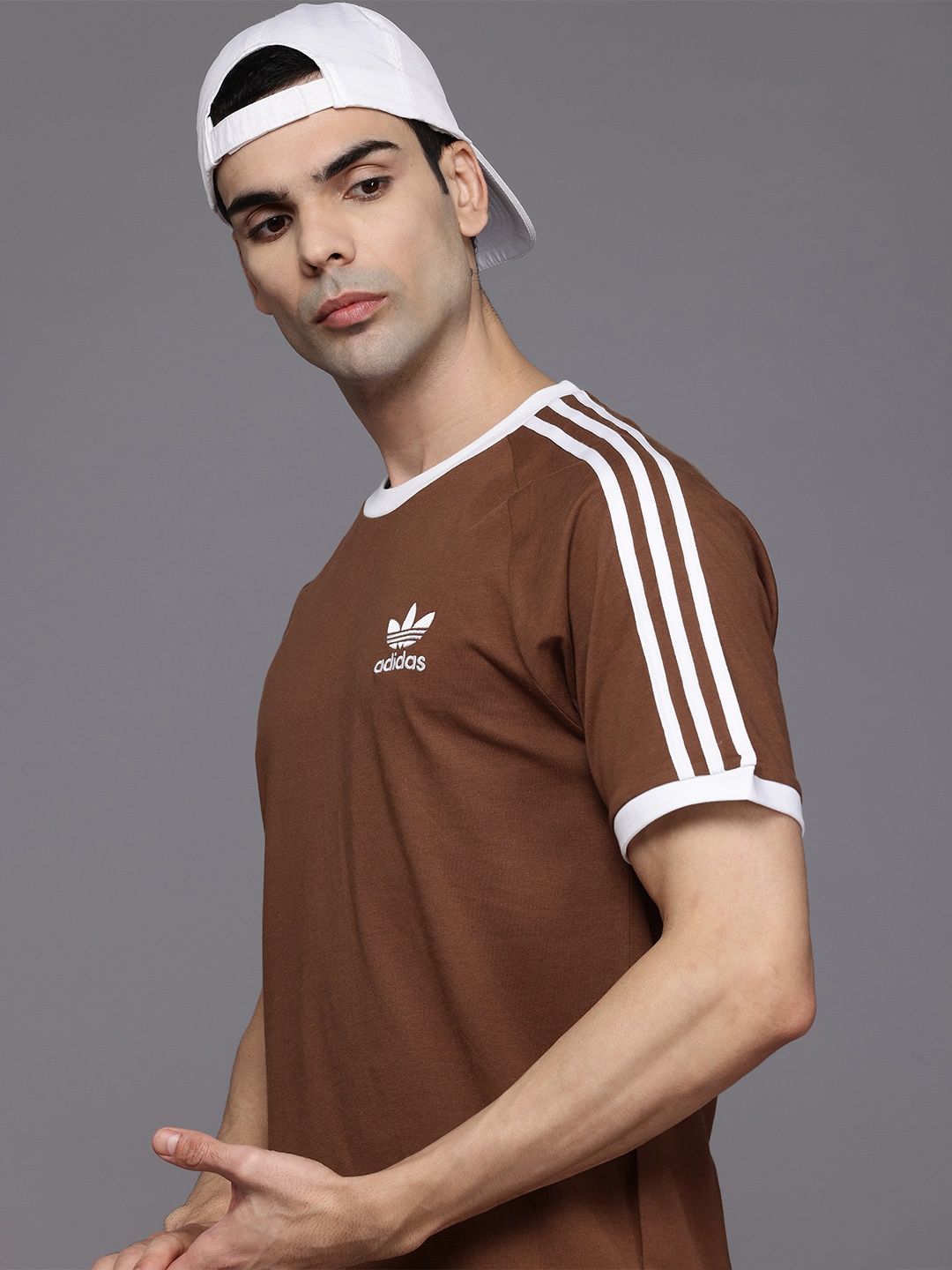 

ADIDAS Originals Raglan Sleeves Pure Cotton Slim Fit T-shirt, Brown
