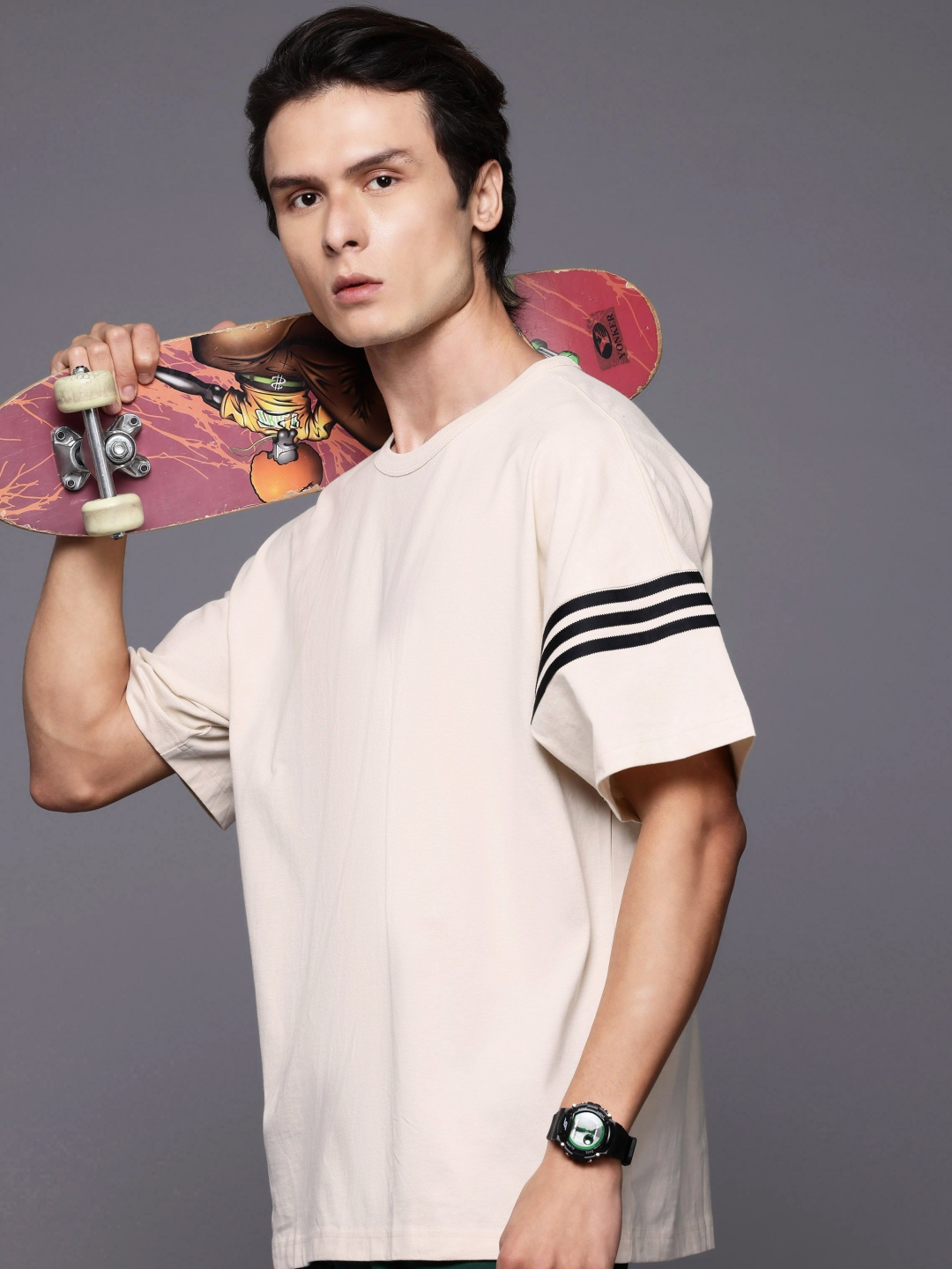 

ADIDAS Originals Printed Pure Cotton Applique T-shirt, Cream