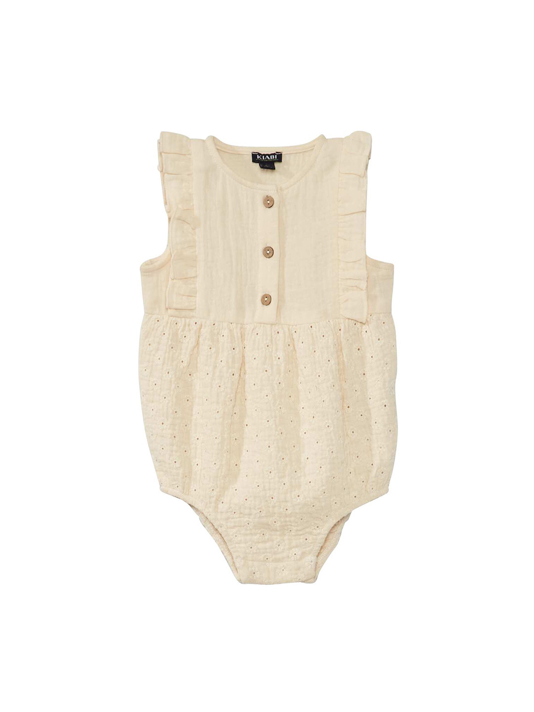 

KIABI Girls Cotton Rompers, Off white