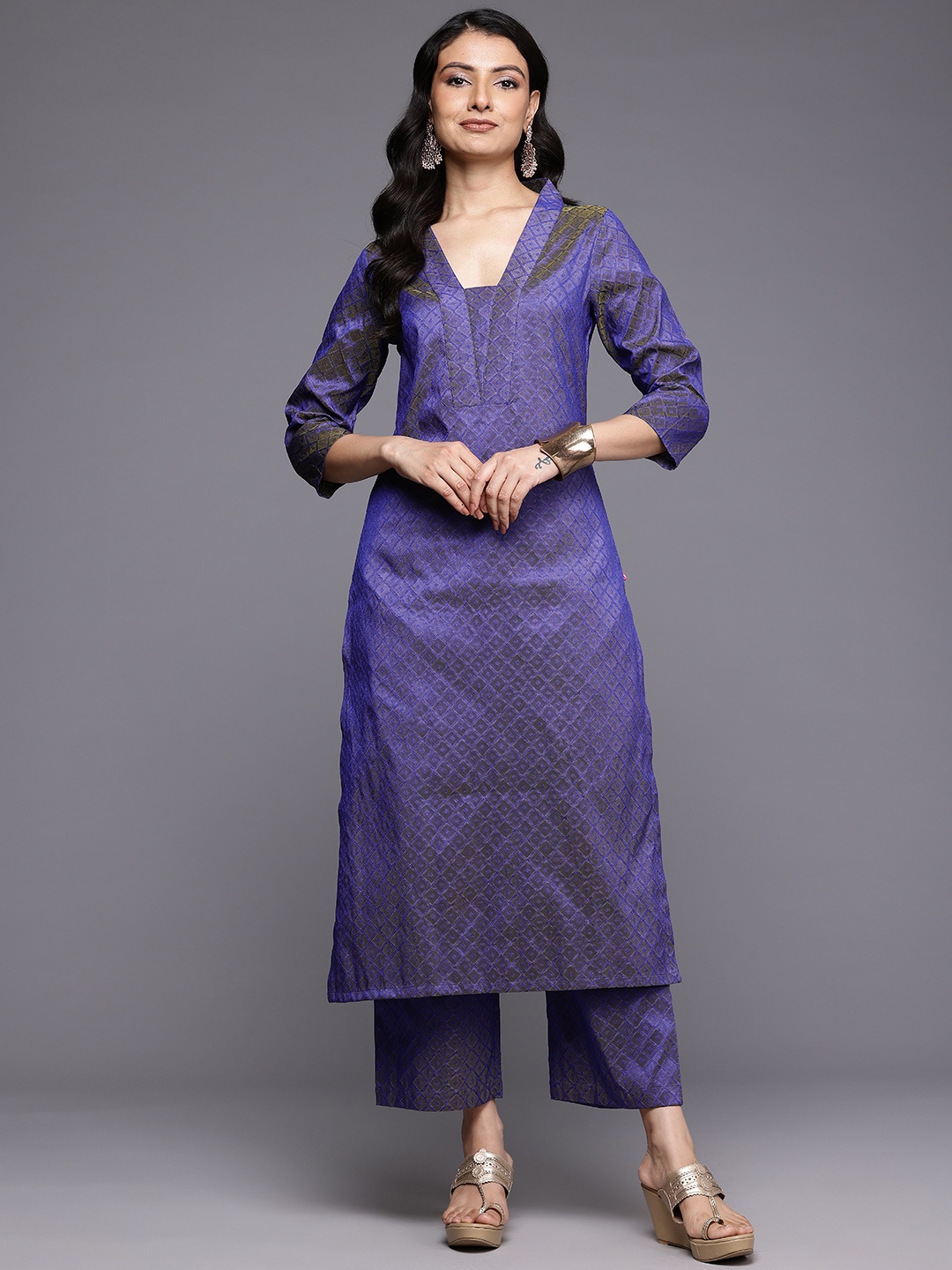 

Varanga Jacquard Kurta with Palazzos, Blue