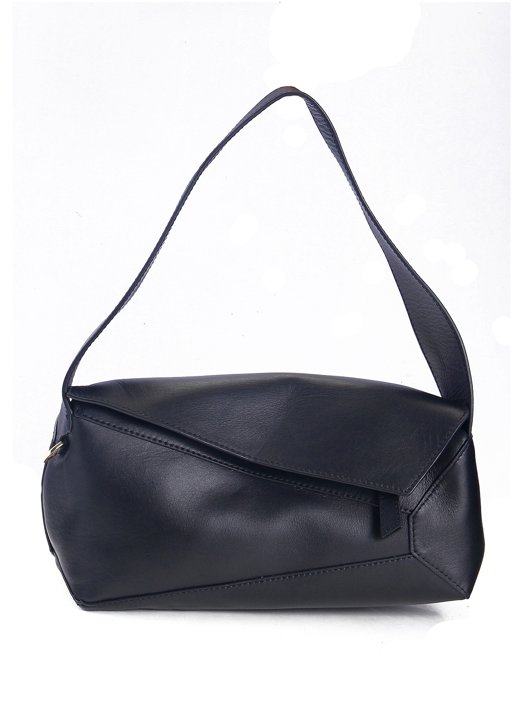 

Calvadoss Leather Bucket Shoulder Bag with Bow Detail, Black