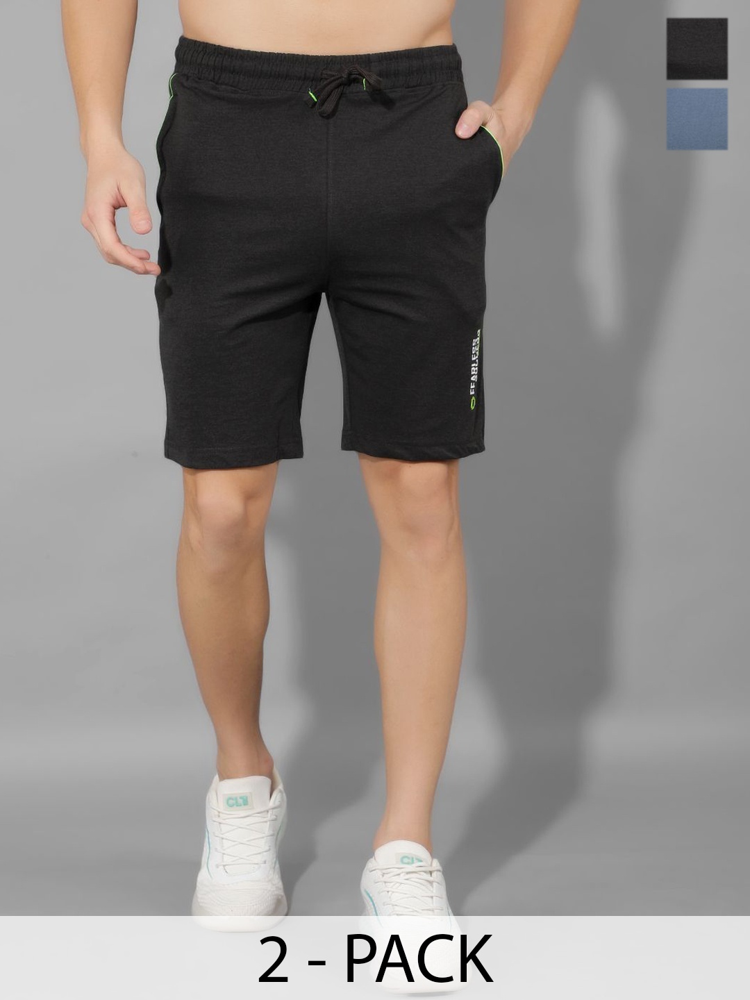 

Dollar Men Pack of 2 Regular Fit Shorts, Black