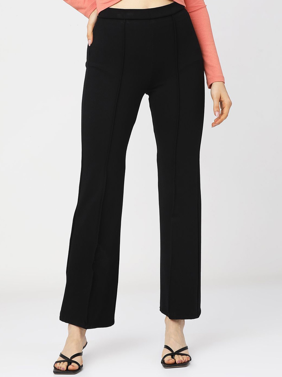 

Tokyo Talkies Women Straight Fit Trousers, Black