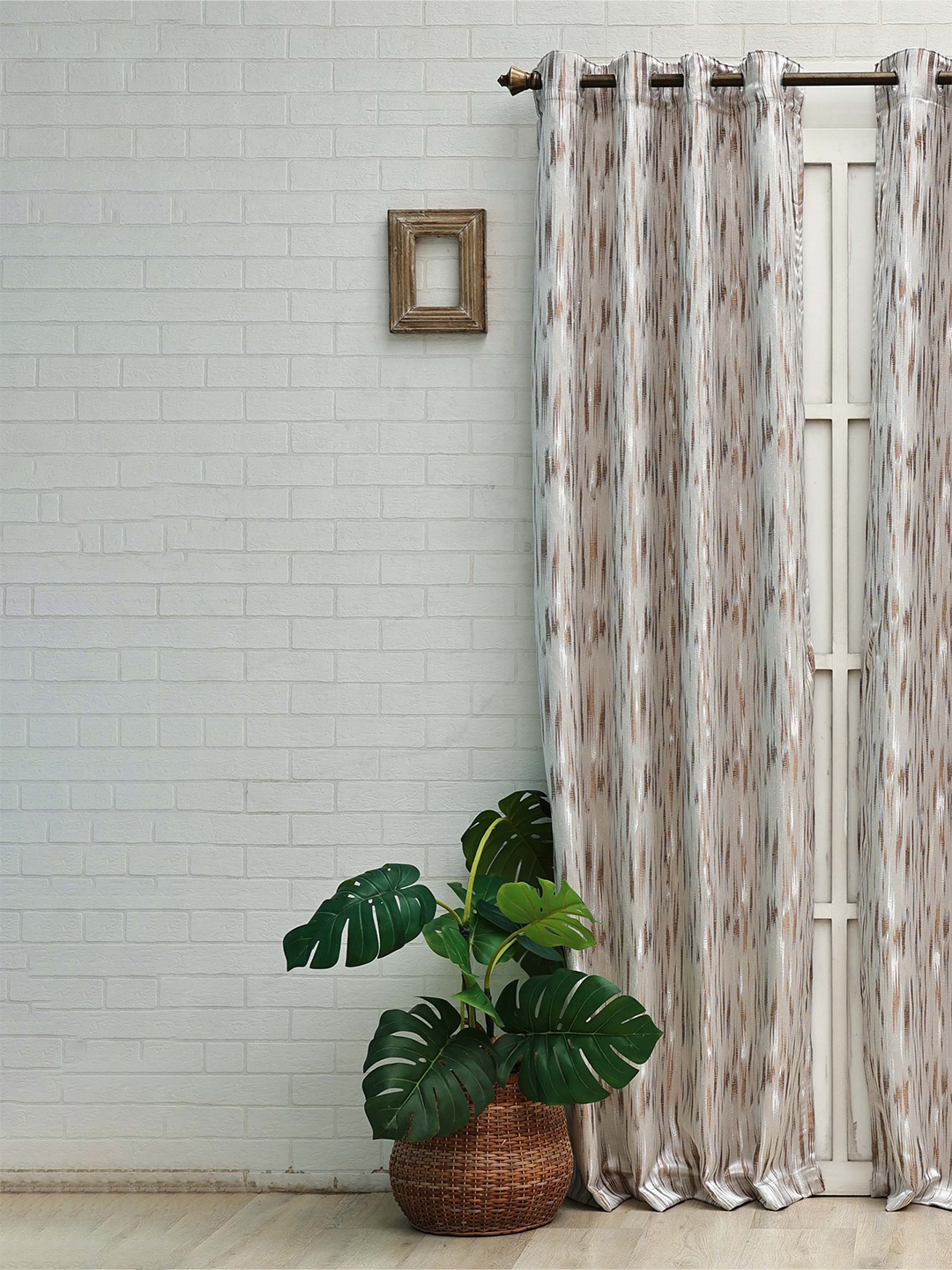 

Ariana Coffee Brown & Grey Self Design Room Darkening Jacquard Door Curtain