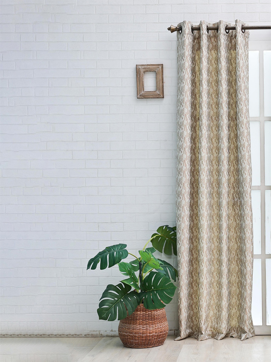 

Ariana Green & Brown Abstract Room Darkening Jacquard Long Door Curtain