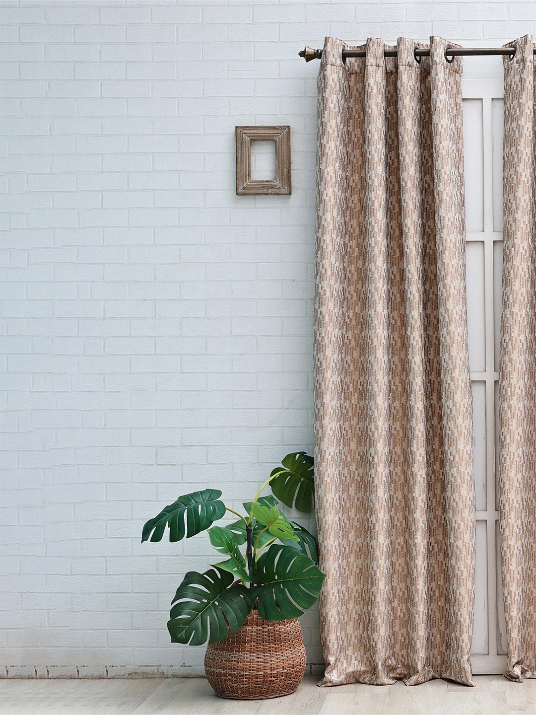 

Ariana Beige & Brown Abstract Printed Room Darkening Jacquard Door Curtain