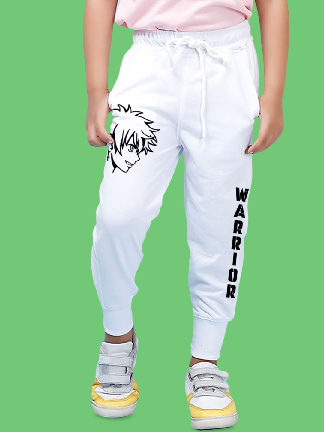 

NUSYL Boys Printed Mid Rise Ankle Length Joggers, White