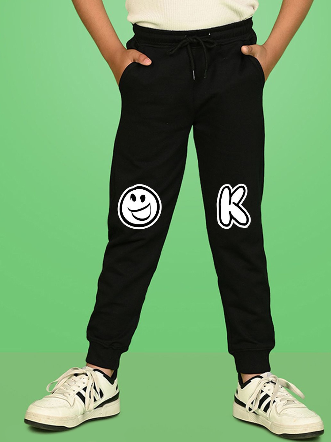 

NUSYL Boys Graphic Cotton Joggers, Black